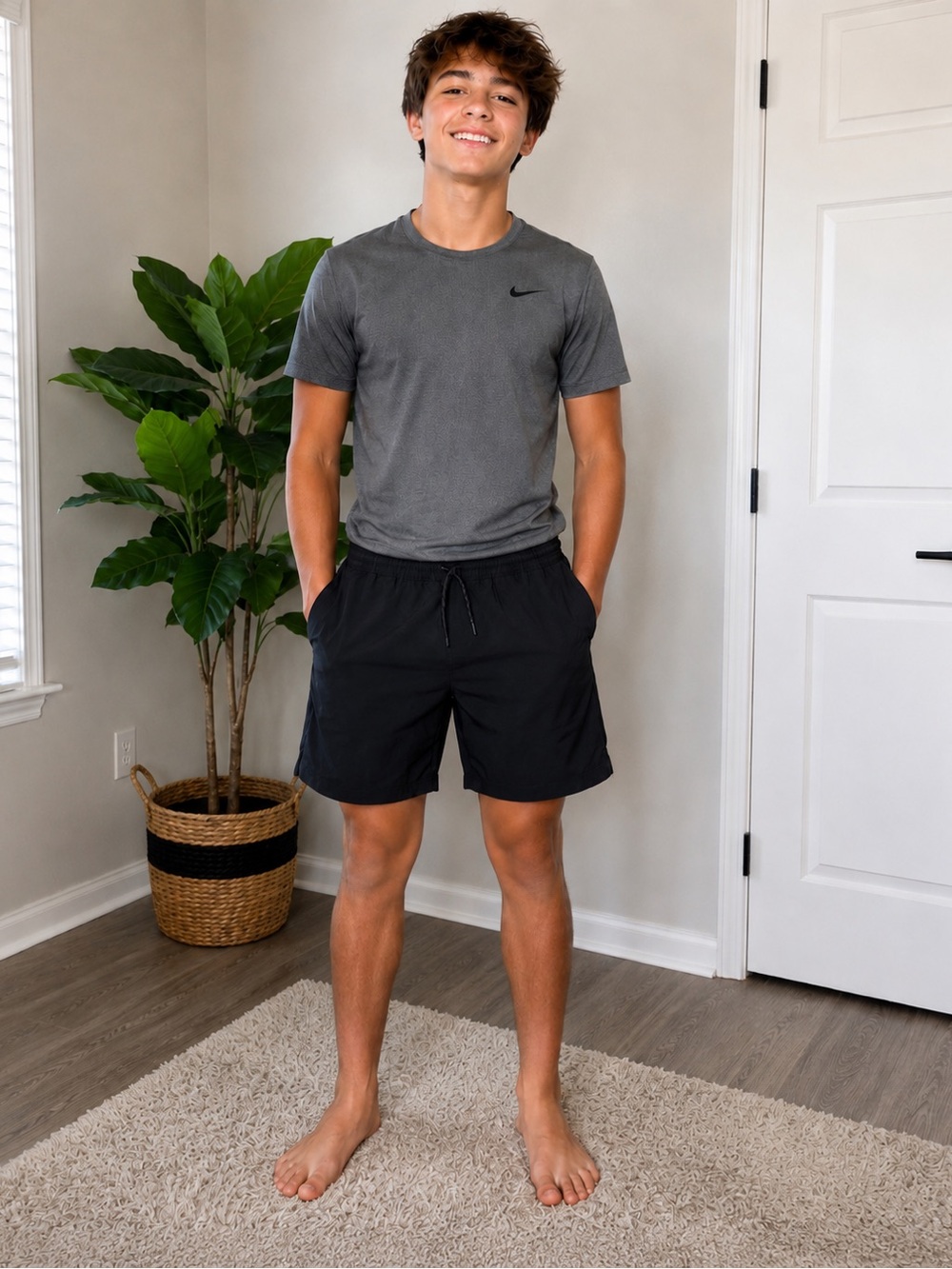 NWT 01.ALGO Youth 16 Black Athletic Shorts Built In Liner Performance